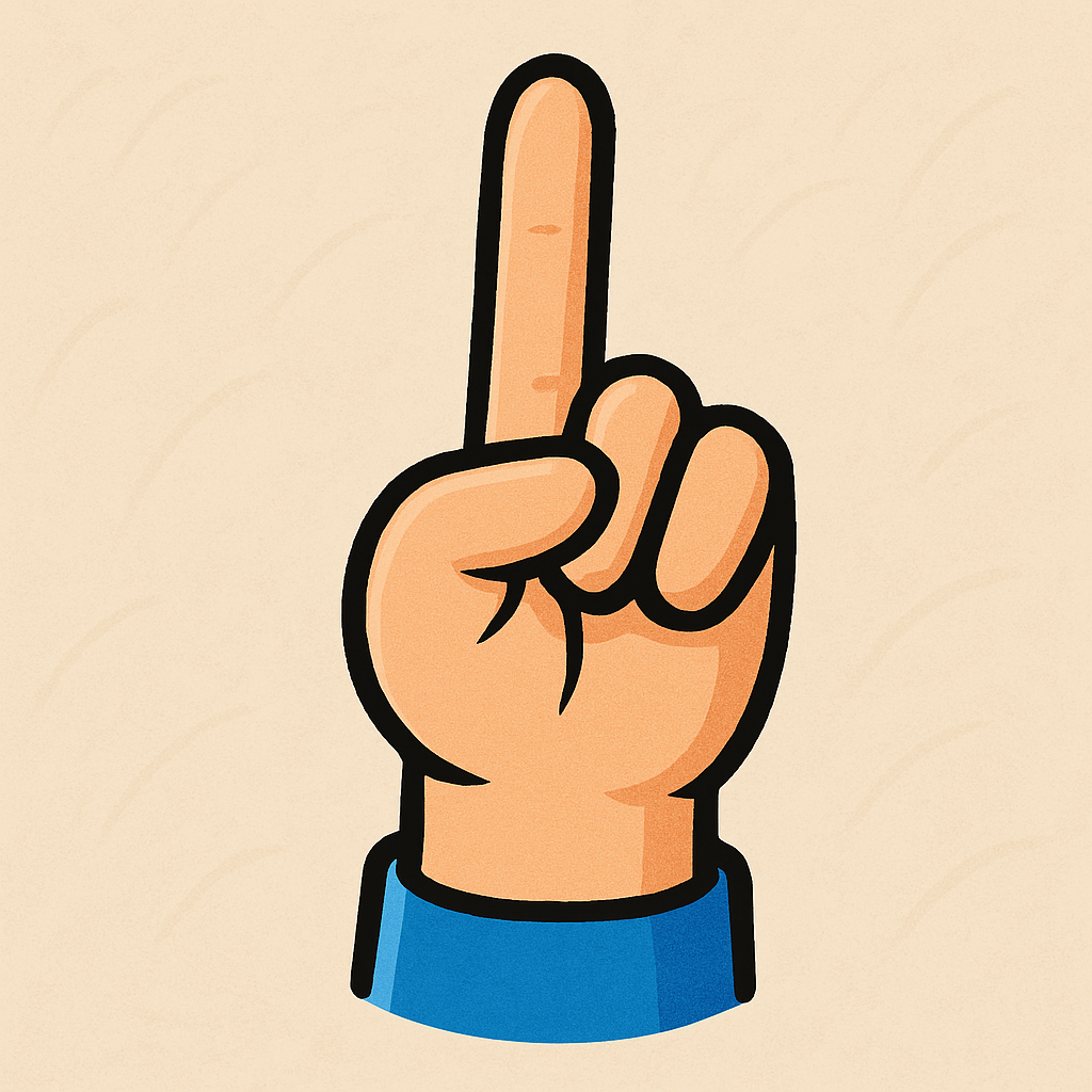 Hand showing 1 finger
